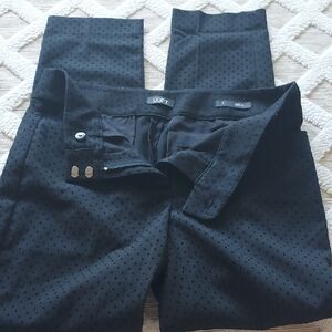 LOFT Black Micro Dot Dress Pants for Women